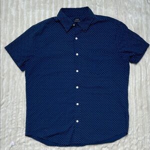 J. Crew Factory Dark Blue Seersucker Men's Button Down Shirt
